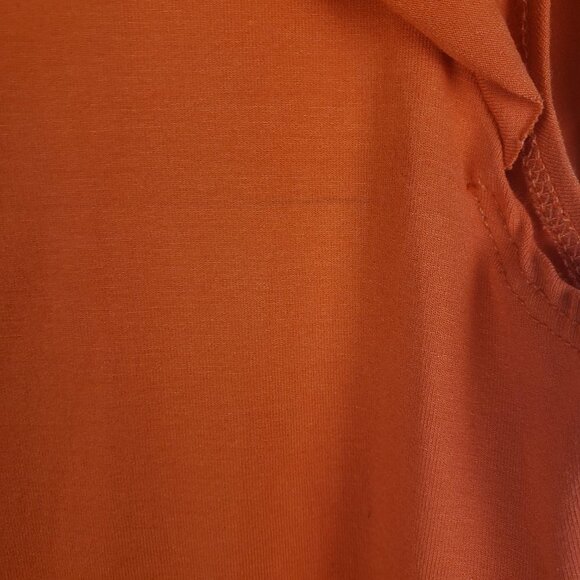 Twenty Montreal Mini Dress Orange Knit Ruffle Sleeve Scoop Back Size Small - Picture 5 of 8